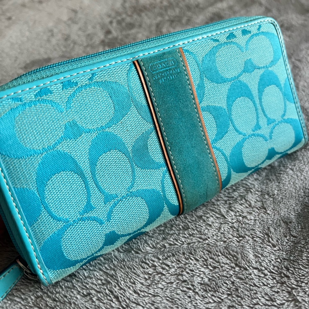 Coach Blue Signature Wallet